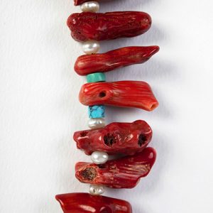 Antique Ojimi  Japanese inlaid beads, old coral tubular beads, very old corals, natural seed pearls, turquoise beads - Image 3
