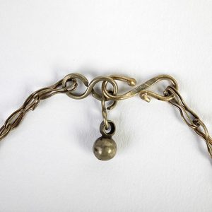 Moroccan Antique gilded silver pendant, mixed Moroccan silver spacers, ancient lapis beads with long old silver chain and closure - Image 6