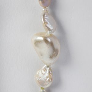 Pearl mixed natural white small pearls, pink button and cross form pieces - Image 5