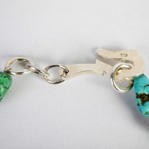 Turquoise very old tubular beads with mixed antique sterling and silver mixed pair Moroccan beads, sterling clasp - Image 5