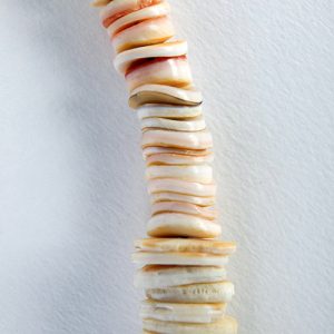 West African old shell disks with a very old bone and sterling pendant, old tube end pieces, sterling clasp - Image 3