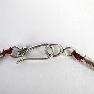 Jade dragon strange shape mounted on Navajo silver spacers and beads, Sterling closure - Image 4
