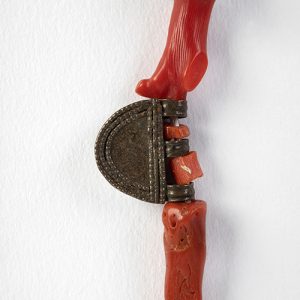 Tibetan silver pendant set with green turquoise and corals, coral antique tubular beads, old silver spacers, silver prayer boxes - Image 4