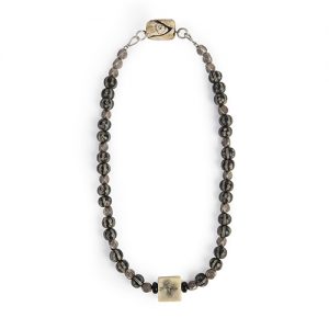 Japanese antique Obi incised bone ornament focal. with old Inlaid prayer beads, sterling Thai sterling 'eye' spacers, double sterling hooks framing rare Naga carved conch bead - Image 1