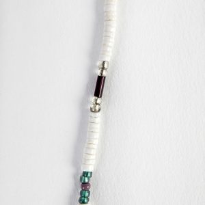 Conch beads, Neotholic agate stone pendant on sterling hanger,mixed silver turquoise and glass spacers,  sterling hook closure - Image 3