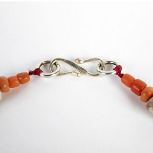 Antique Buddha, old coral beads, old conch and shells with sterling hook closure - Image 4