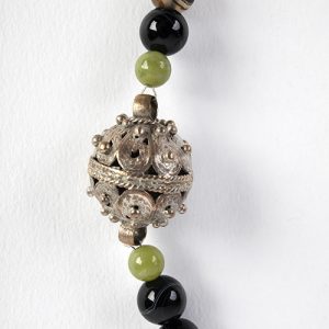 Antique Eid al Kursi pendant,agat aqiq beads, exceptiomal pair sterling spacers, aventurine beads,, doublr hook sterling closure - Image 3