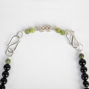Antique Eid al Kursi pendant,agat aqiq beads, exceptiomal pair sterling spacers, aventurine beads,, doublr hook sterling closure - Image 4