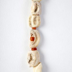 Conch shell beads, conch  hair beads with coral bead insets, small corals,  exceptional old coral focal pendant, sterling spacers and sterling hook closure - Image 3