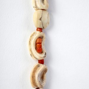 Conch shell beads, conch  hair beads with coral bead insets, small corals,  exceptional old coral focal pendant, sterling spacers and sterling hook closure - Image 4