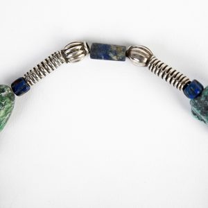 Antique Moroccan Hand of Fatima, large Yemeni silver bead pairs,  large turquoise nuggets, lapis and sterling spacers - Image 4